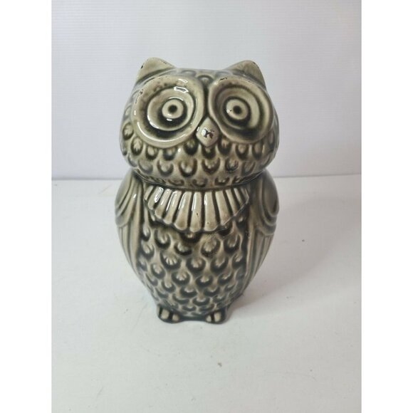 𝅺CERAMIC Owl Figurine Brown Contemporary 9.2" Tall - Picture 1 of 5